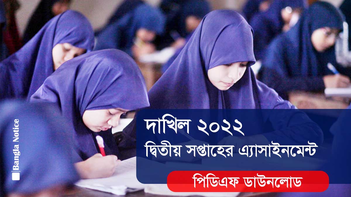 দাখিল ২০২২ দ্বিতীয় সপ্তাহের এ্যাসাইনমেন্ট ইংরেজি এবং বাংলাদেশ ও বিশ্বপরিচয়